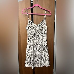 White Leopard Print Slip On Dress